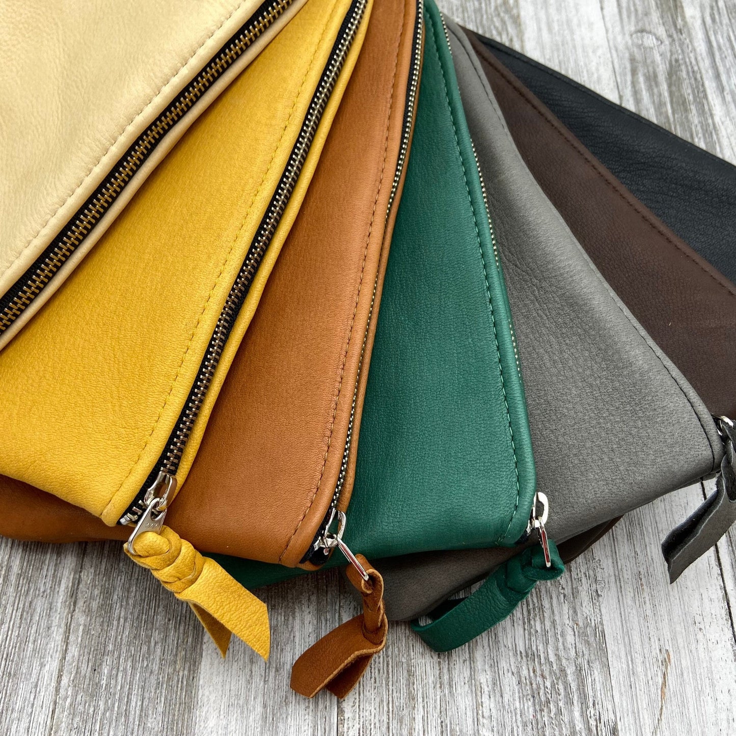 XXL Deer Skin Pouch with a Wristlet (10" zipper)