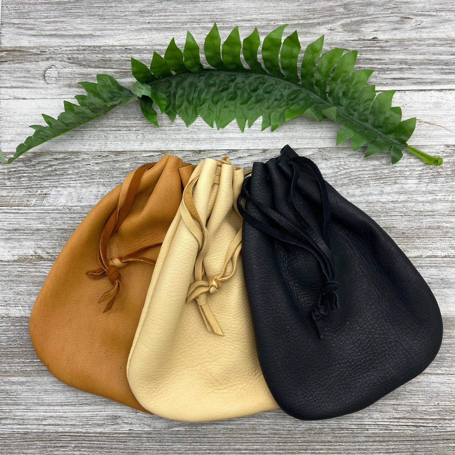 Large Deer Skin Drawstring Pouch (9" x 7.25")