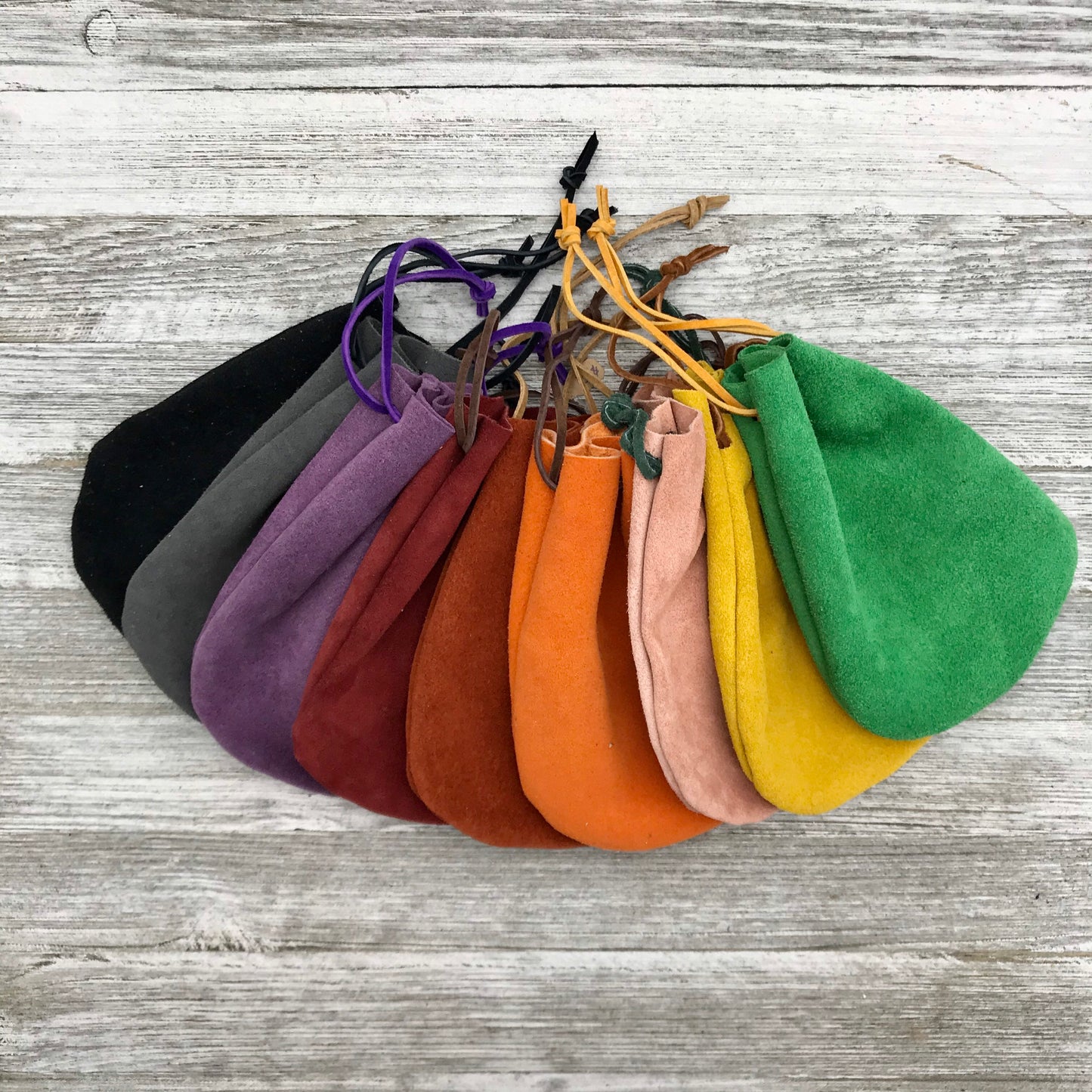 Medium Leather Drawstring Pouch (6.5" x 5")