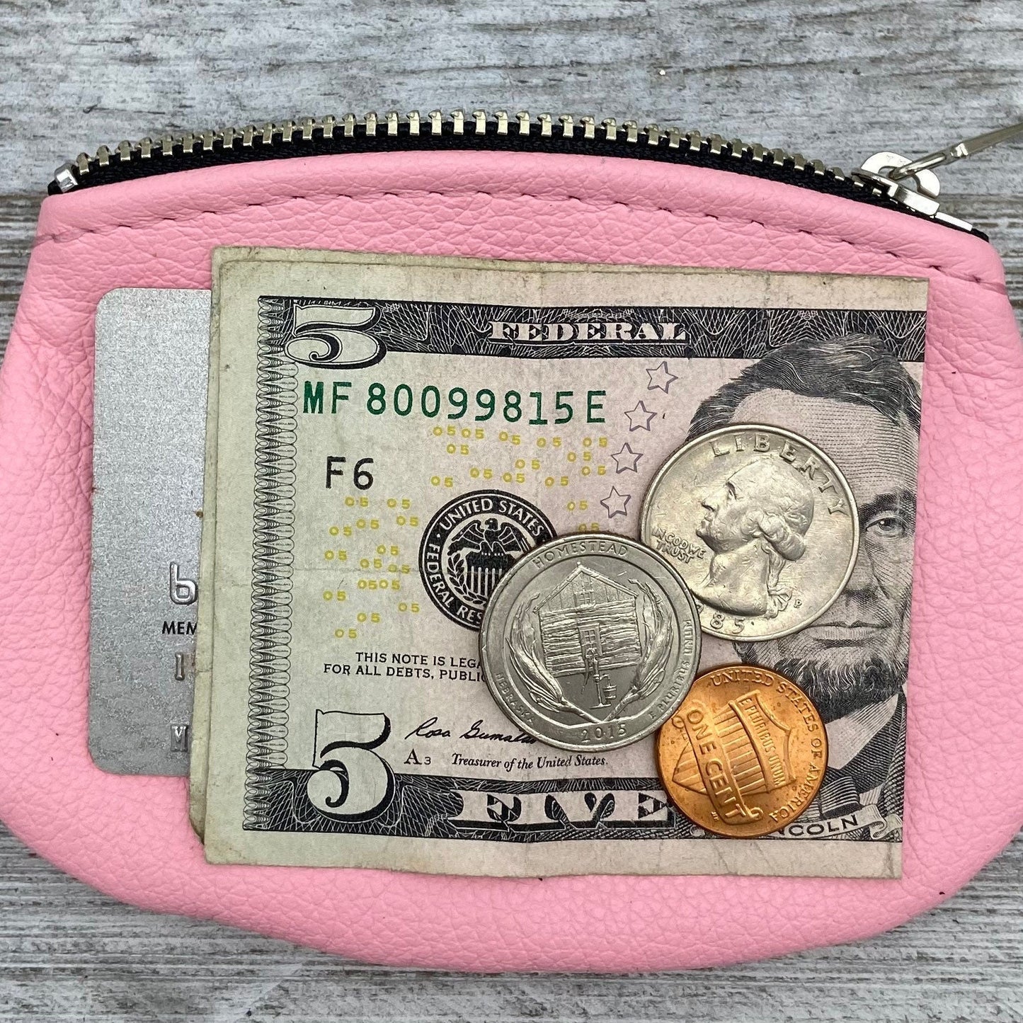 Small Oval Leather Zipper Pouch (4" zipper)