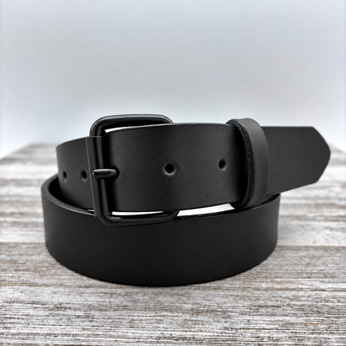 American Bridle Leather Belt – Black – 1-1/2" – Black Buckle | Handmade in USA