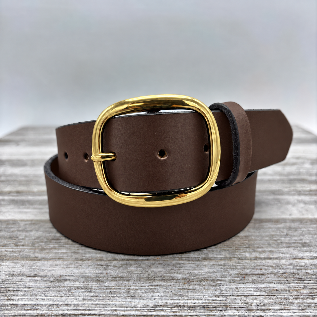 American Bridle Leather Belt – Dark Brown – 1-1/2" - Brass Buckle | Handmade in USA