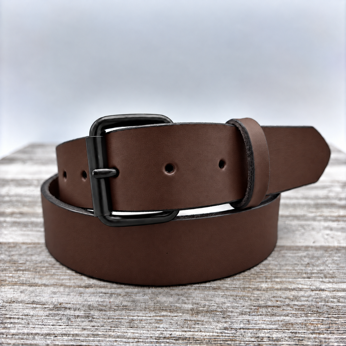 American Bridle Leather Belt – Dark Brown – 1-1/2" – Black Buckle | Handmade in USA