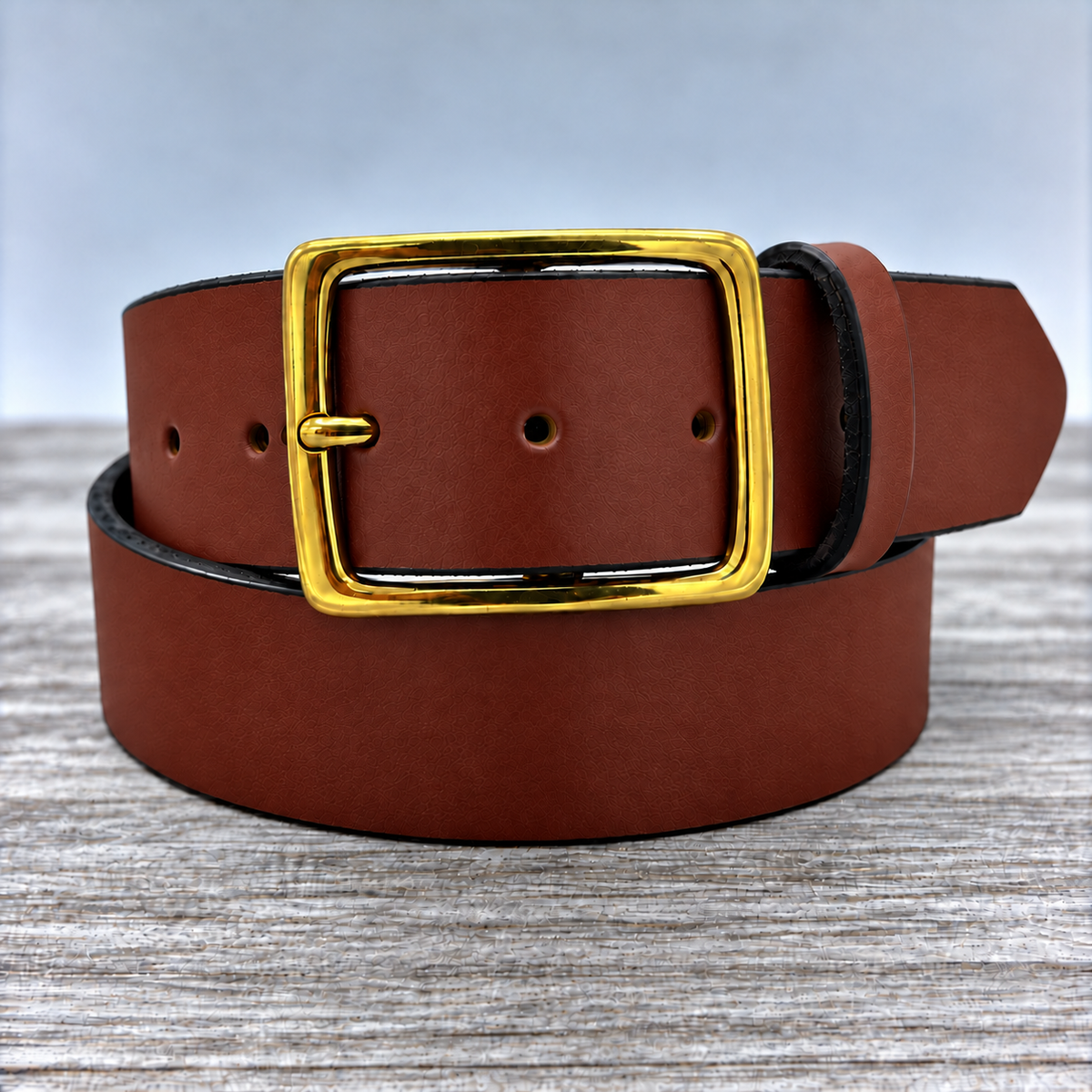 American Bridle Leather Belt – Brown – 1-3/4"  Brass Buckle | Handmade in USA