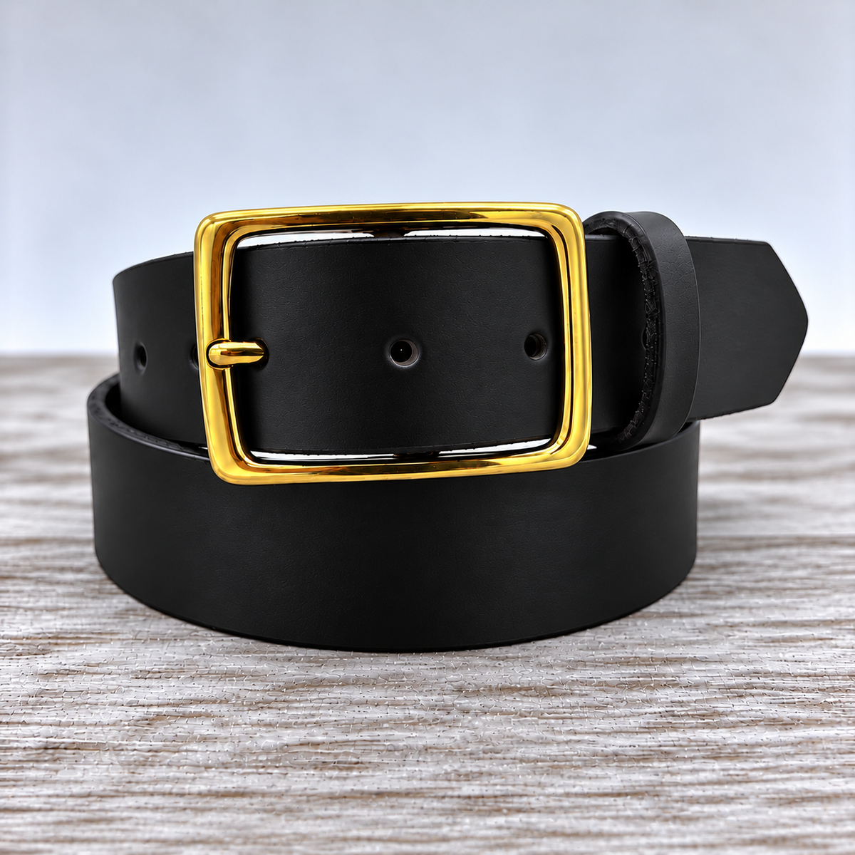 American Bridle Leather Belt – Black – 1-3/4" – Brass Buckle | Handmade in USA