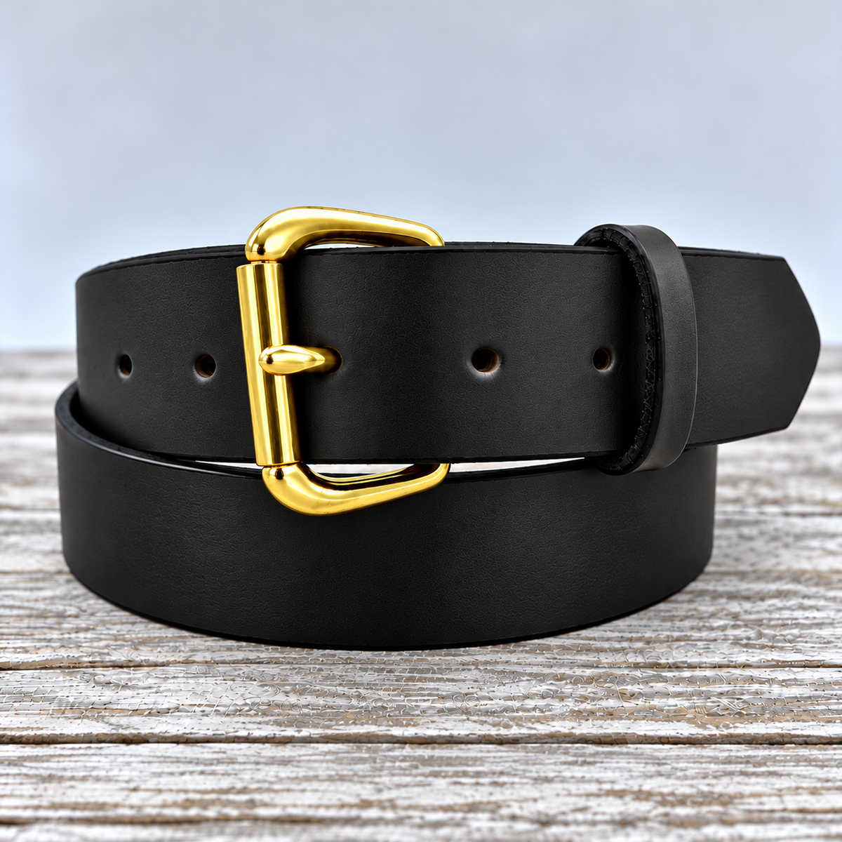 American Bridle Leather Belt – Black – 1-3/4" – Brass Buckle | Handmade in USA