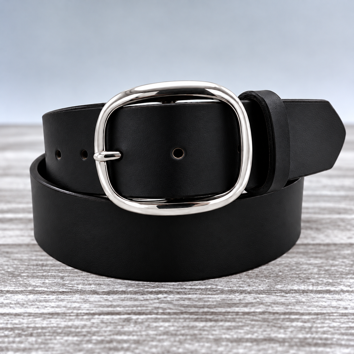 American Bridle Leather Belt – Black – 1-3/4" – Silver Buckle | Handmade in USA