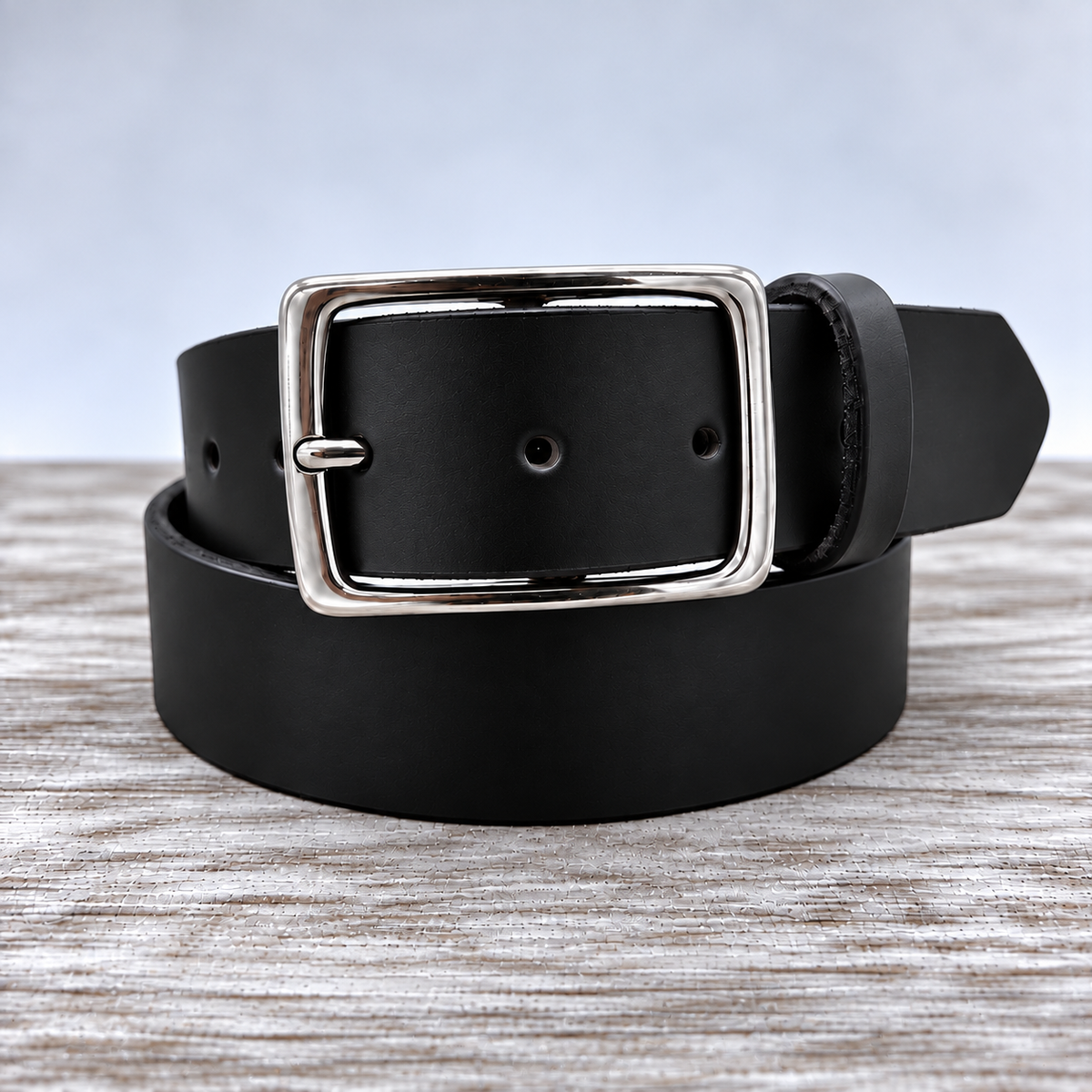American Bridle Leather Belt – Black – 1-3/4" – Silver Buckle | Handmade in USA