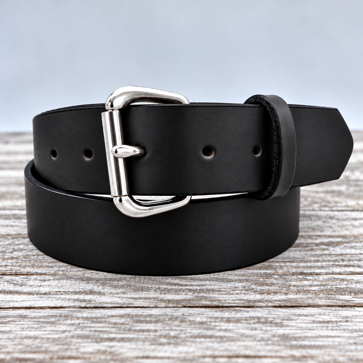 American Bridle Leather Belt – Black – 1-3/4" – Silver Buckle | Handmade in USA