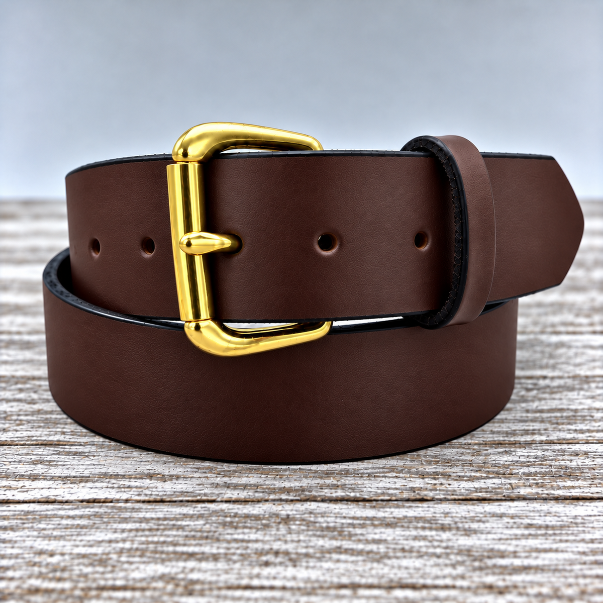American Bridle Leather Belt – Dark Brown – 1-3/4" - Brass Buckle | Handmade in USA