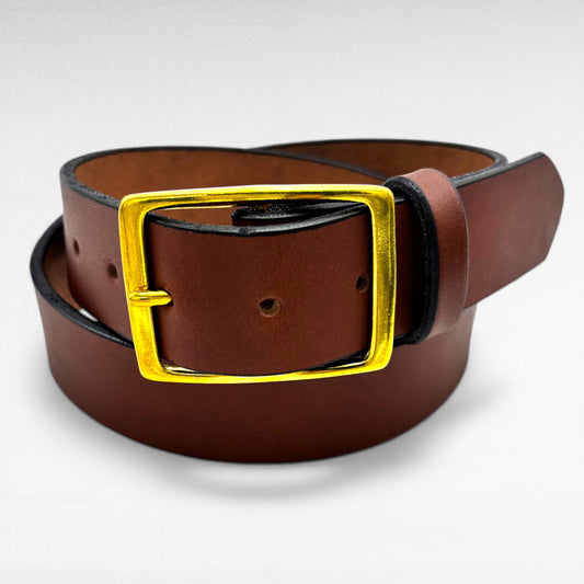 Brown Bridle Leather Belt – 1 1/2” Bridle Leather – Handcrafted in USA