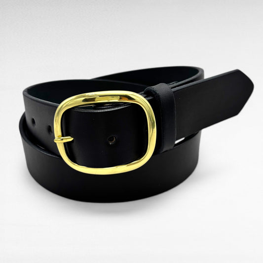 Black Bridle Leather Belt – 1 1/2” Bridle Leather – Handcrafted in USA