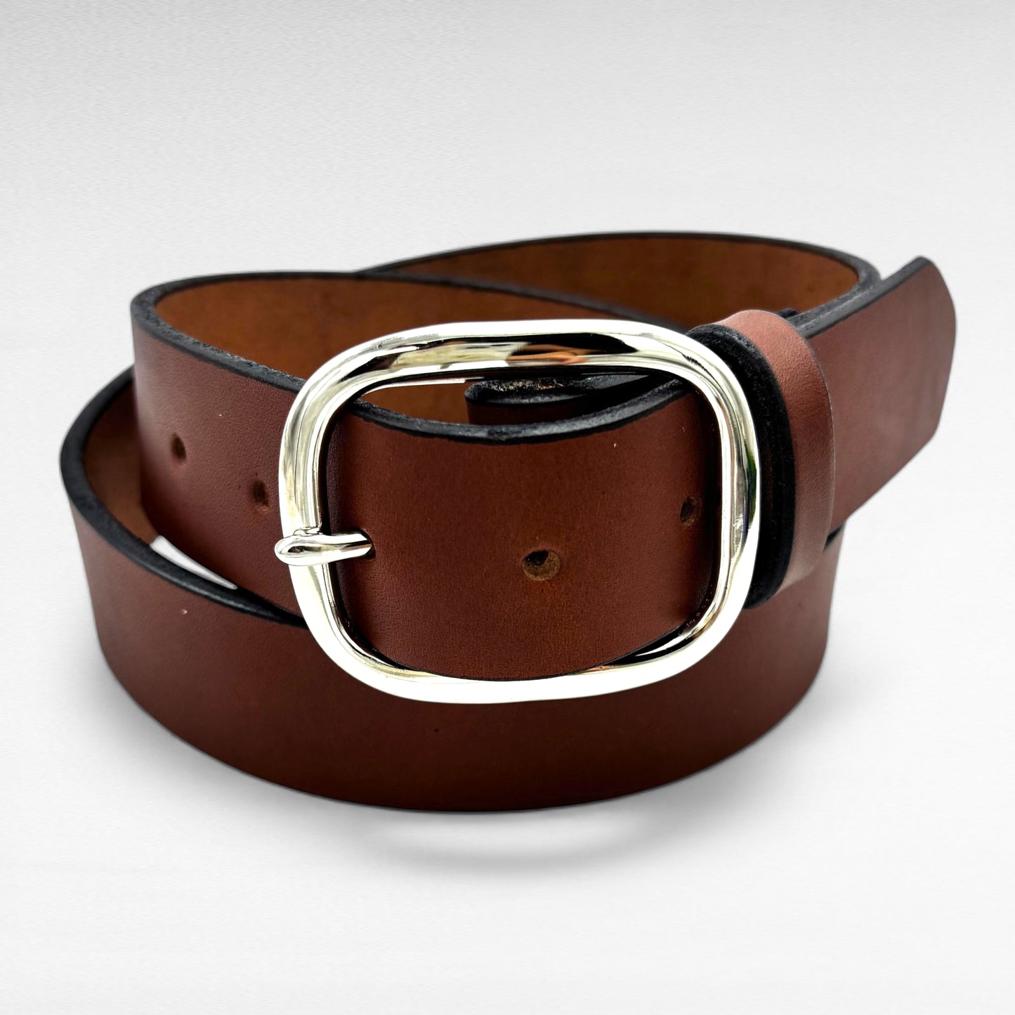 Brown Bridle Leather Belt – 1 1/2” Bridle Leather – Handcrafted in USA