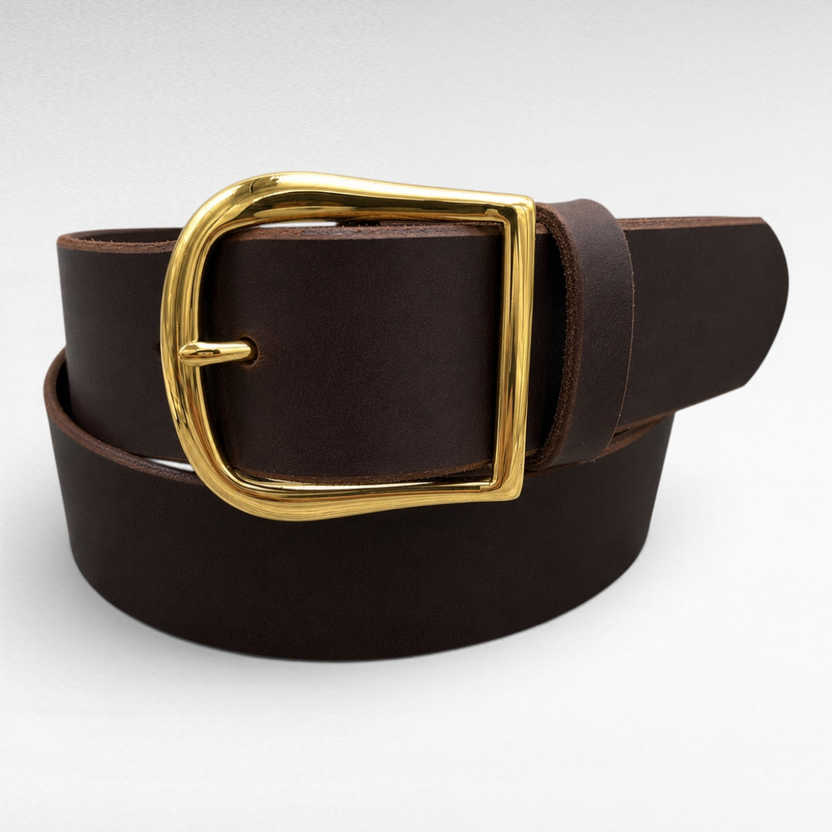 Classic Water Buffalo Leather Belt – Dark Brown – 1-3/4" | Handmade in USA
