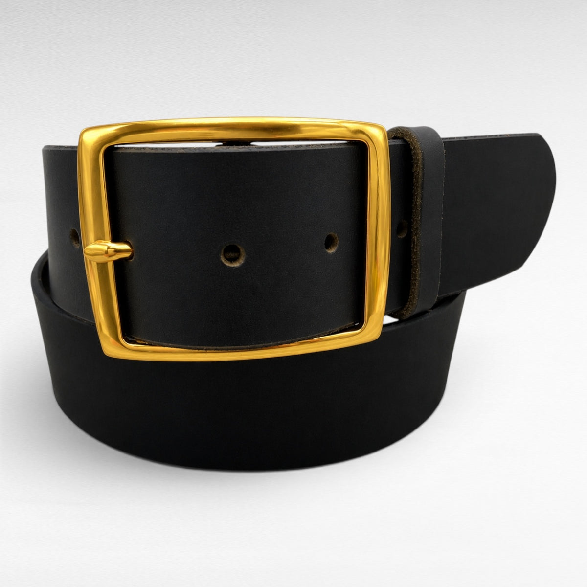 Classic Water Buffalo Leather Belt – Black – 1-3/4" | Handmade in USA