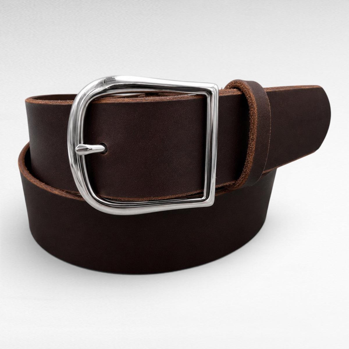 Classic Water Buffalo Leather Belt – Dark Brown – 1-3/4" | Handmade in USA