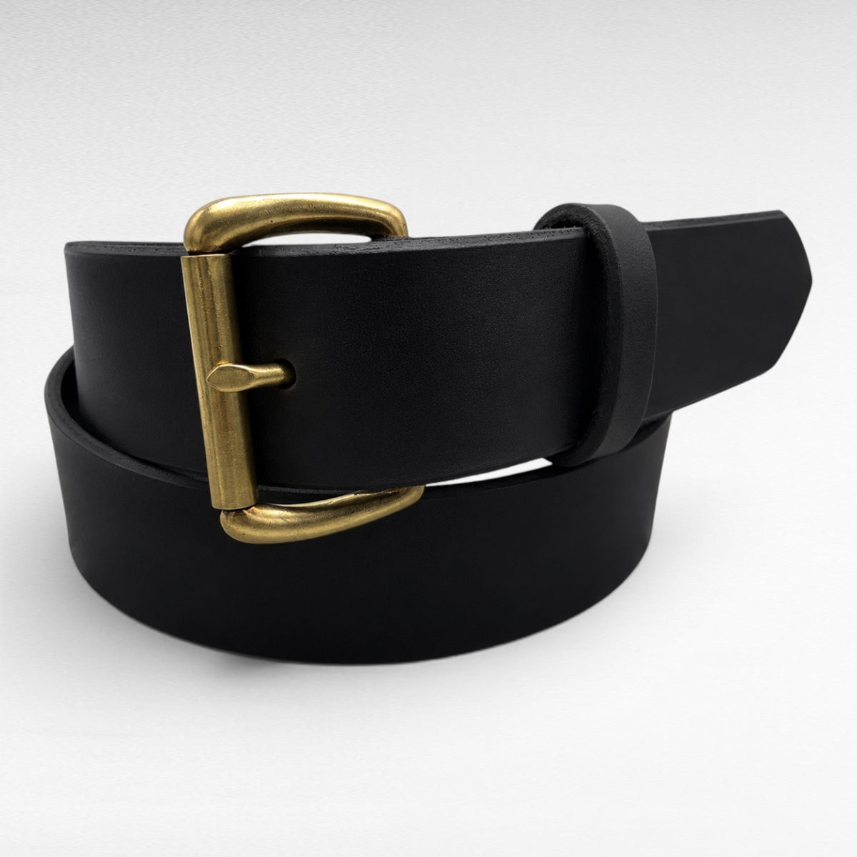 Classic Water Buffalo Leather Belt – Black – 1-3/4" | Handmade in USA