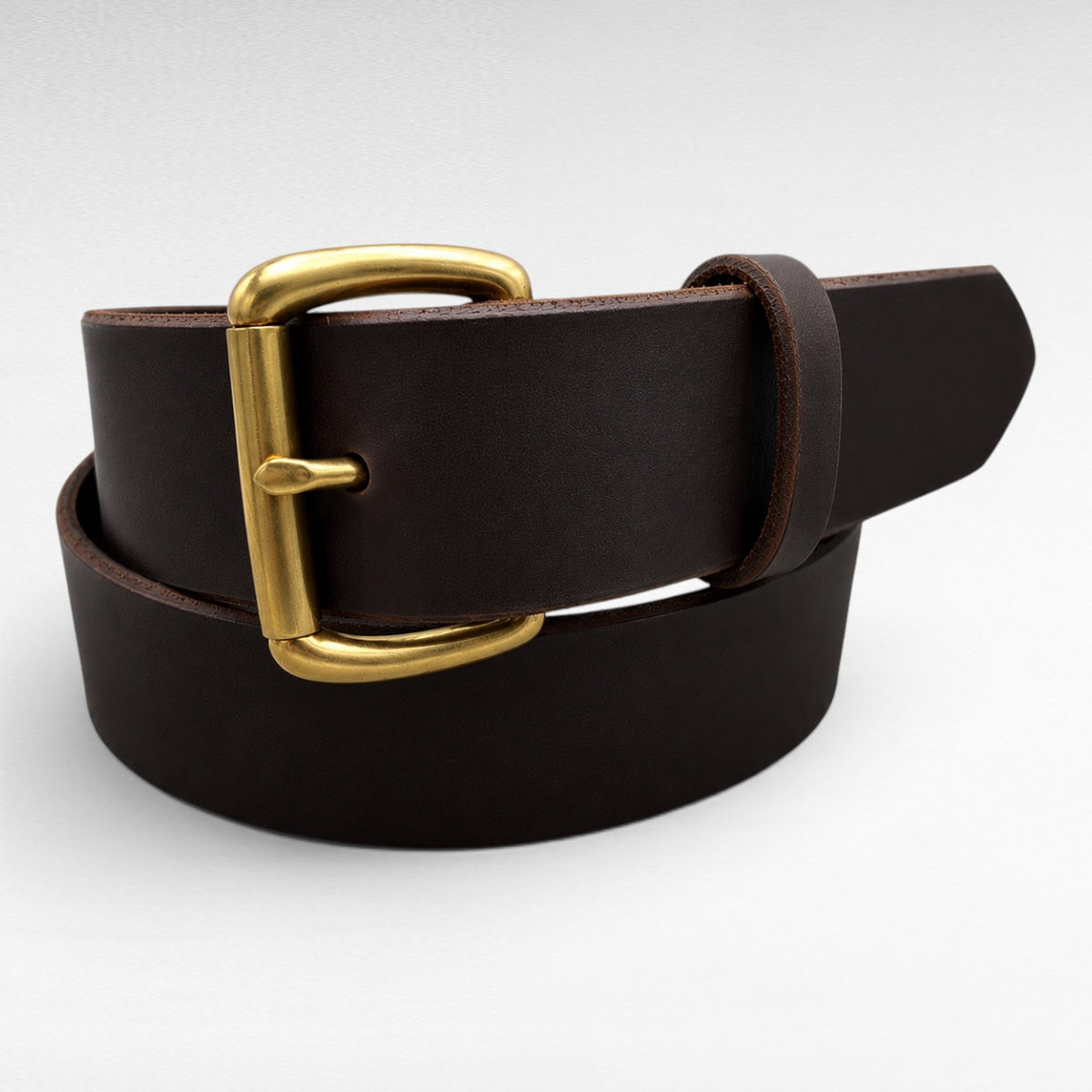 Classic Water Buffalo Leather Belt – Dark Brown – 1-3/4" | Handmade in USA