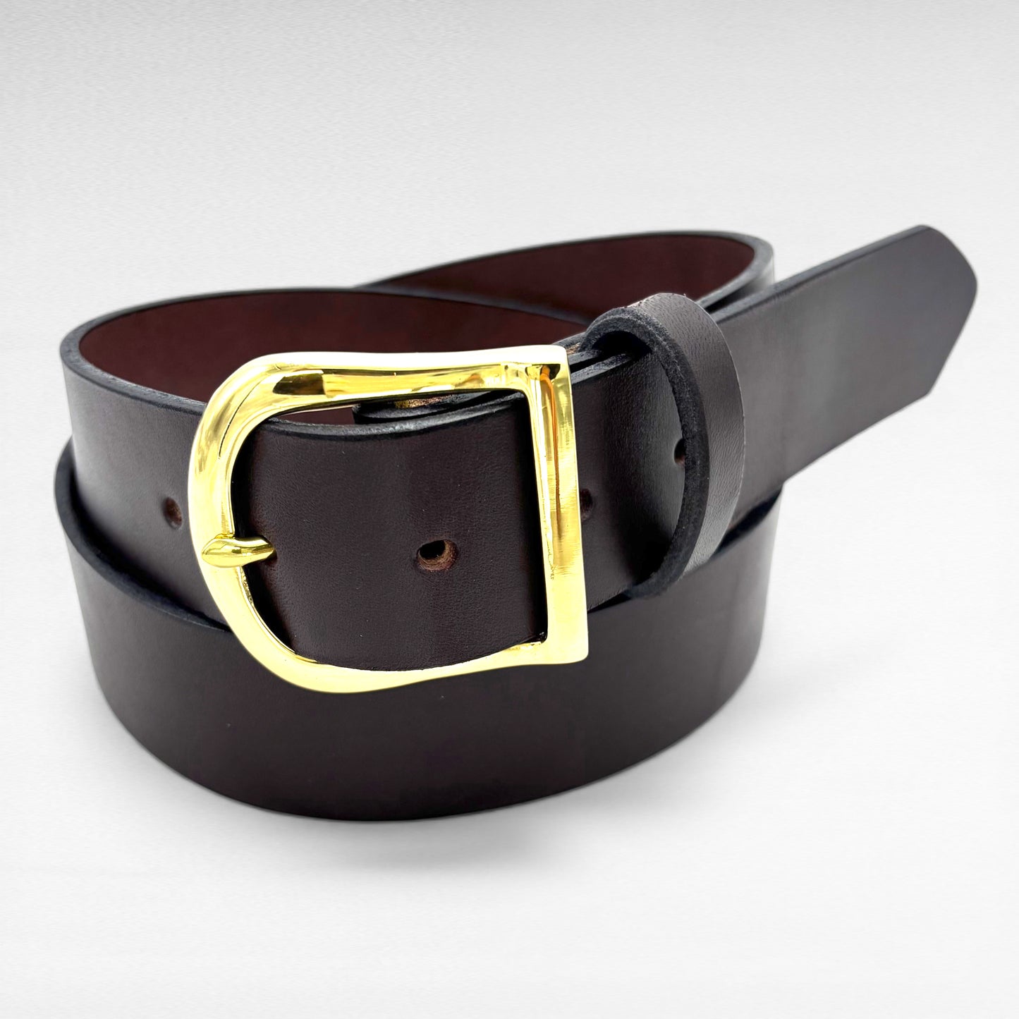 Dark Brown Bridle Leather Belt – 1 1/2” | Handcrafted in USA