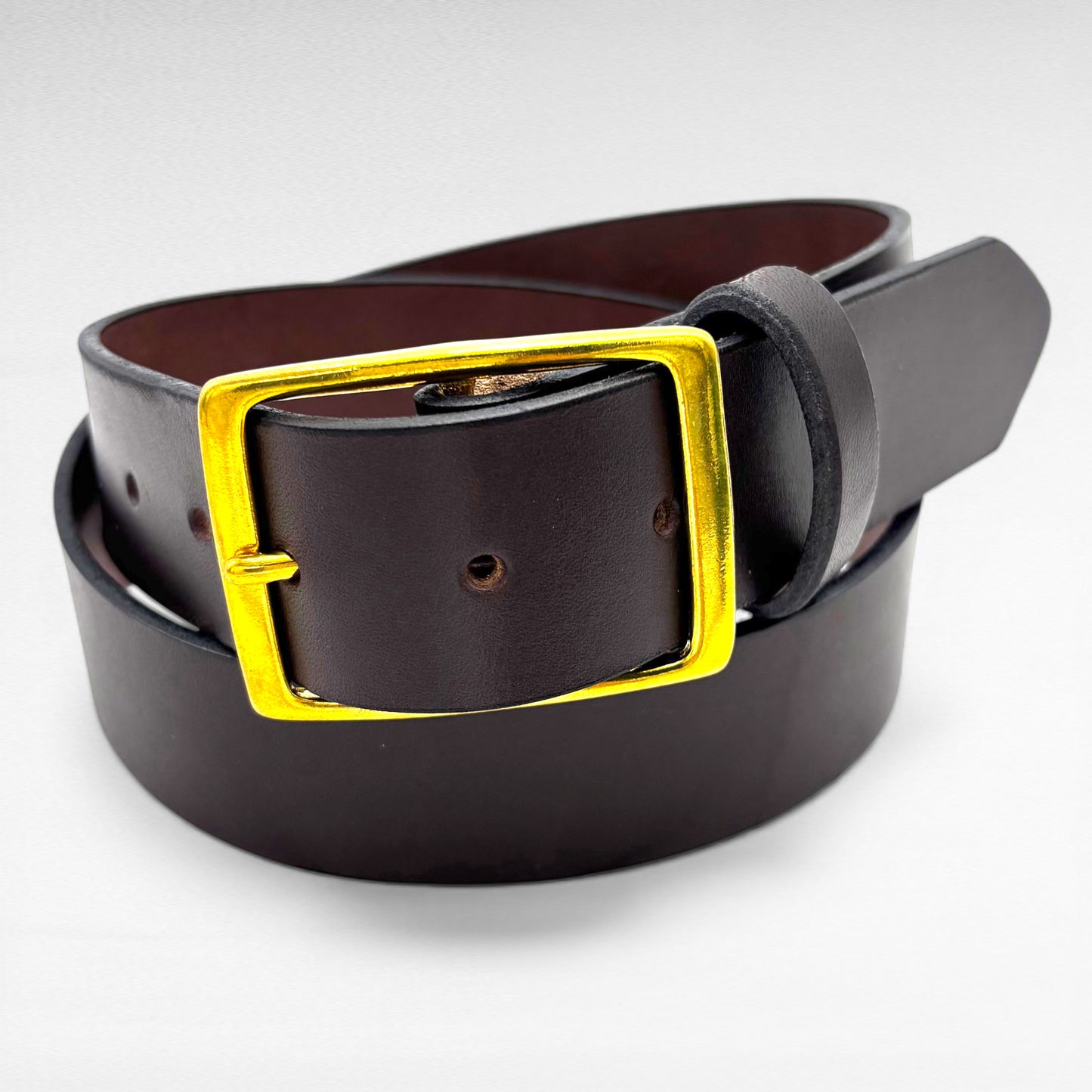 Dark Brown Bridle Leather Belt – 1 1/2” | Handcrafted in USA