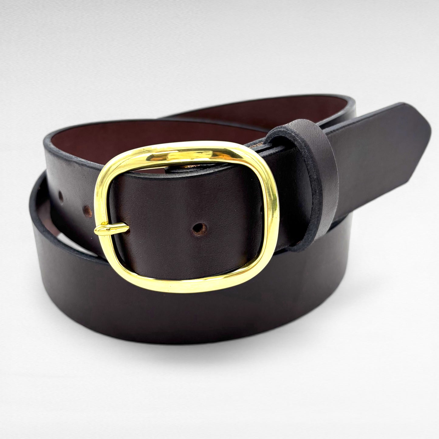 Dark Brown Bridle Leather Belt – 1 1/2” | Handcrafted in USA
