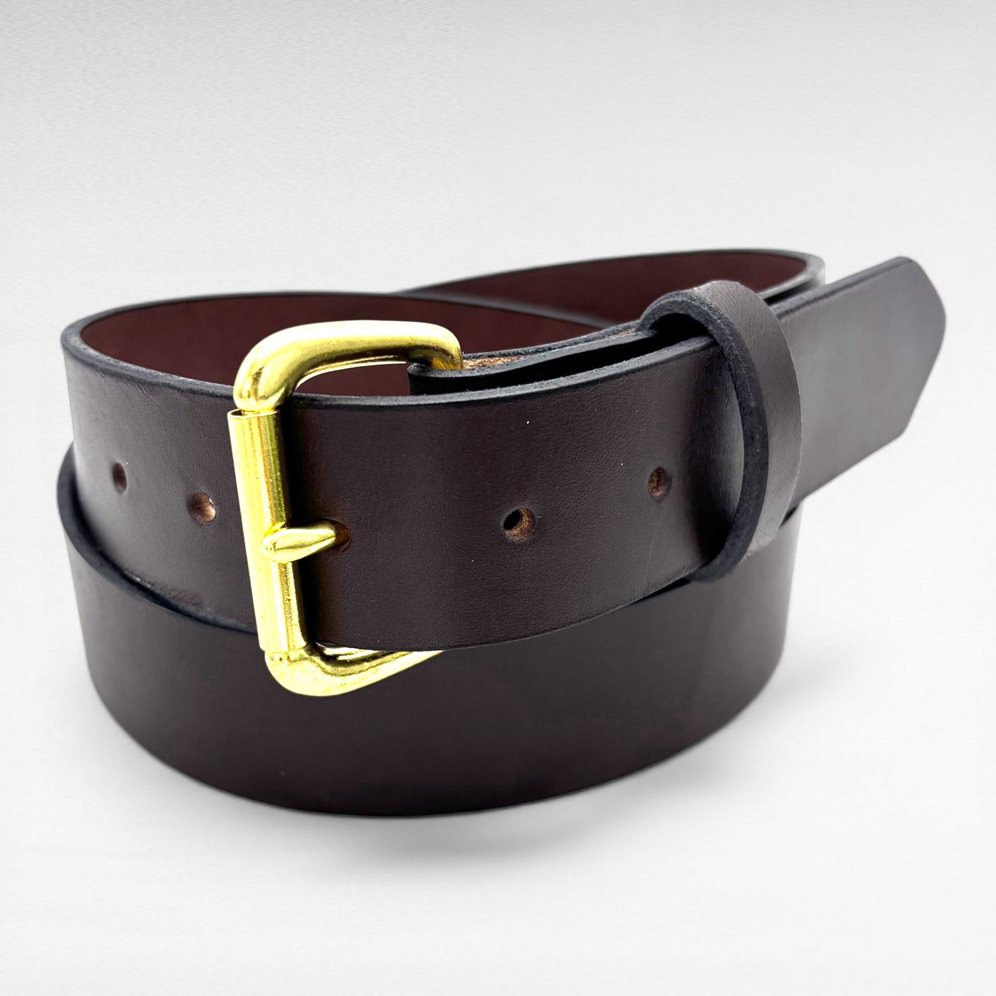 Dark Brown Bridle Leather Belt – 1 1/2” | Handcrafted in USA