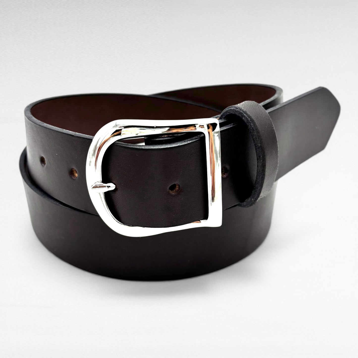 Dark Brown Bridle Leather Belt – 1 1/2” | Handcrafted in USA