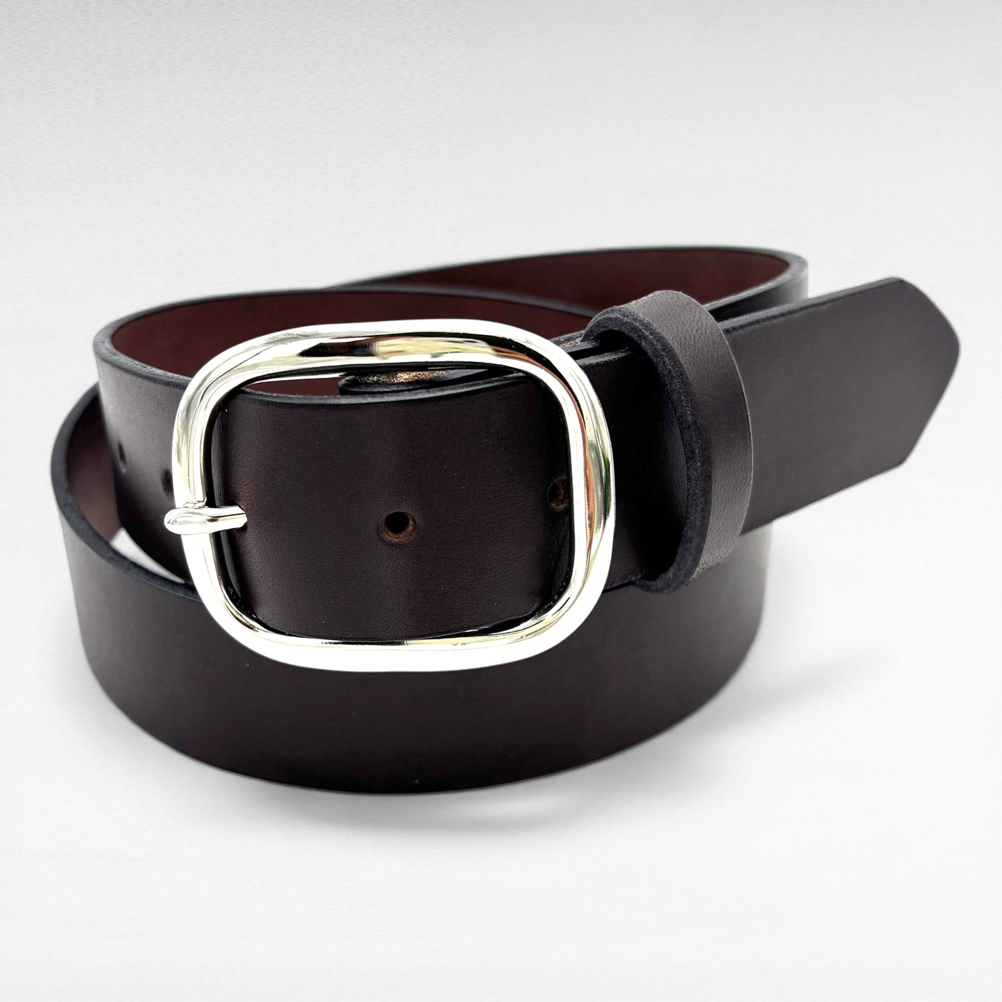 Dark Brown Bridle Leather Belt – 1 1/2” | Handcrafted in USA