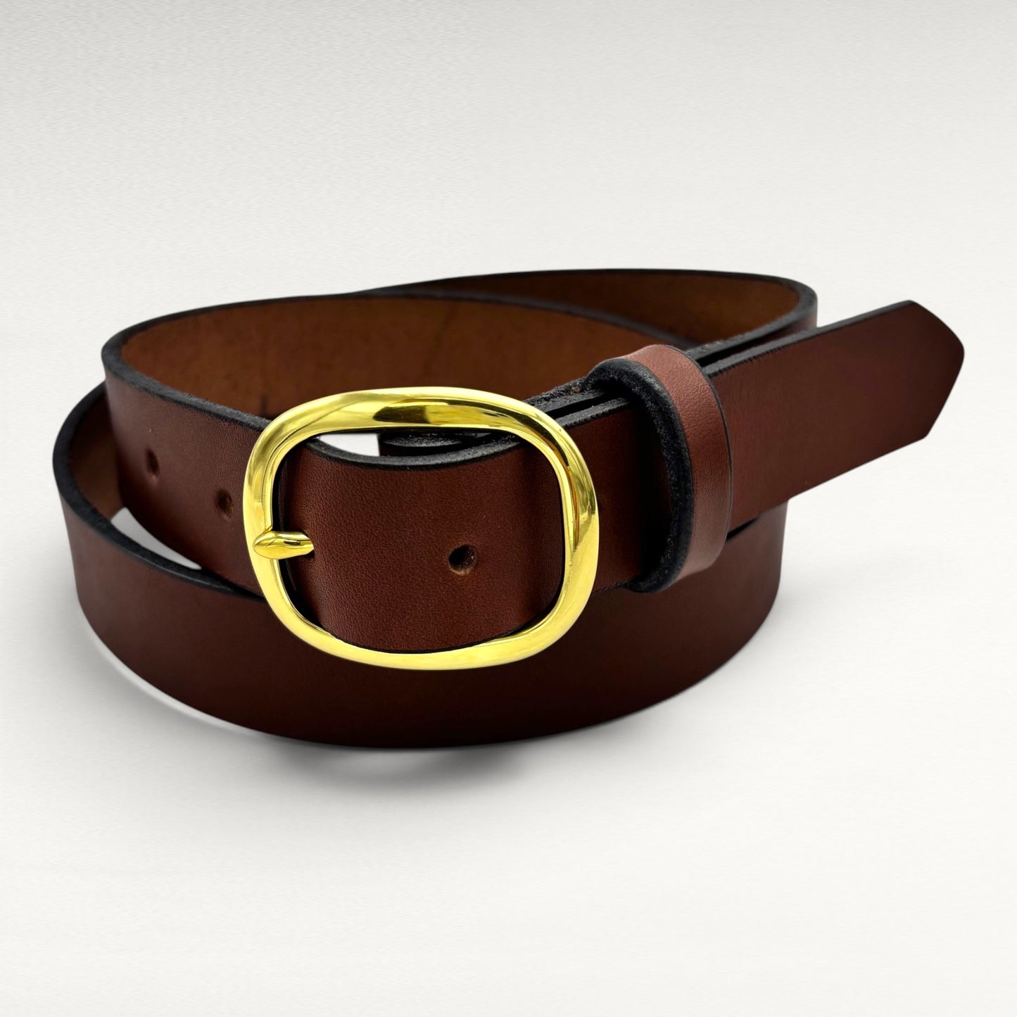 Brown Bridle Leather Belt – 1 1/4” | Handcrafted in USA