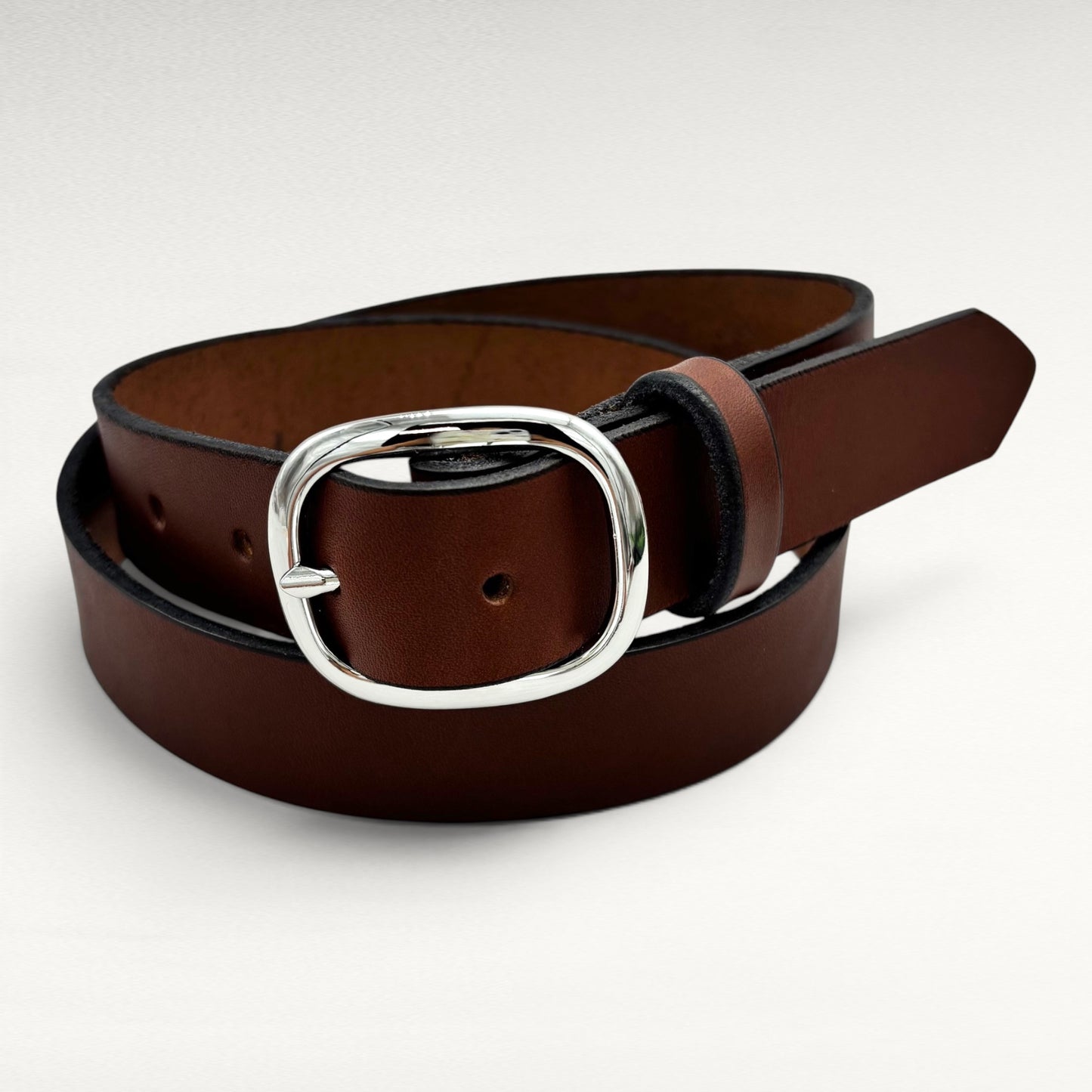 Brown Bridle Leather Belt – 1 1/4” | Handcrafted in USA