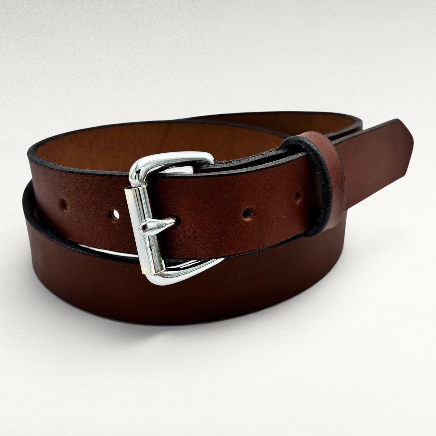 Brown Bridle Leather Belt – 1 1/4” | Handcrafted in USA