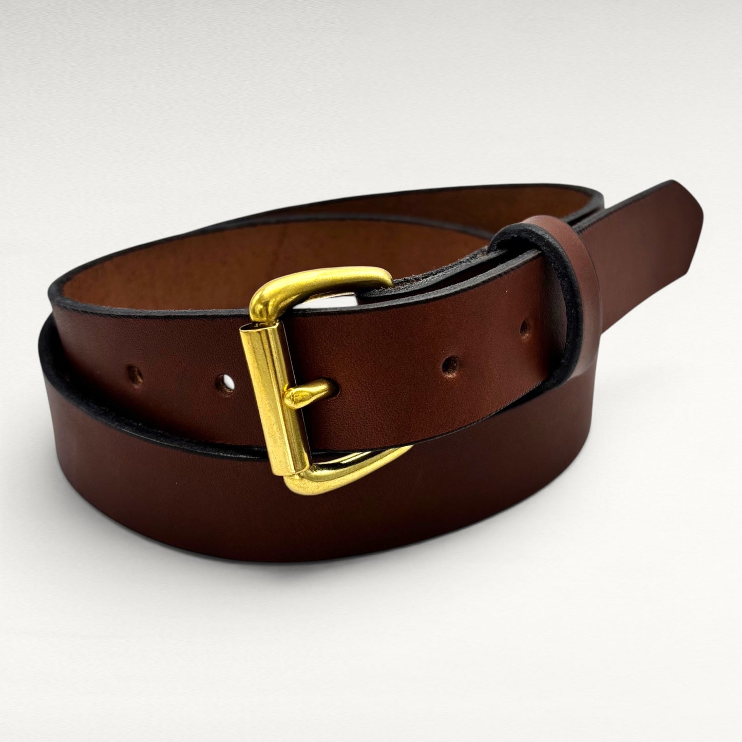 Brown Bridle Leather Belt – 1 1/4” | Handcrafted in USA