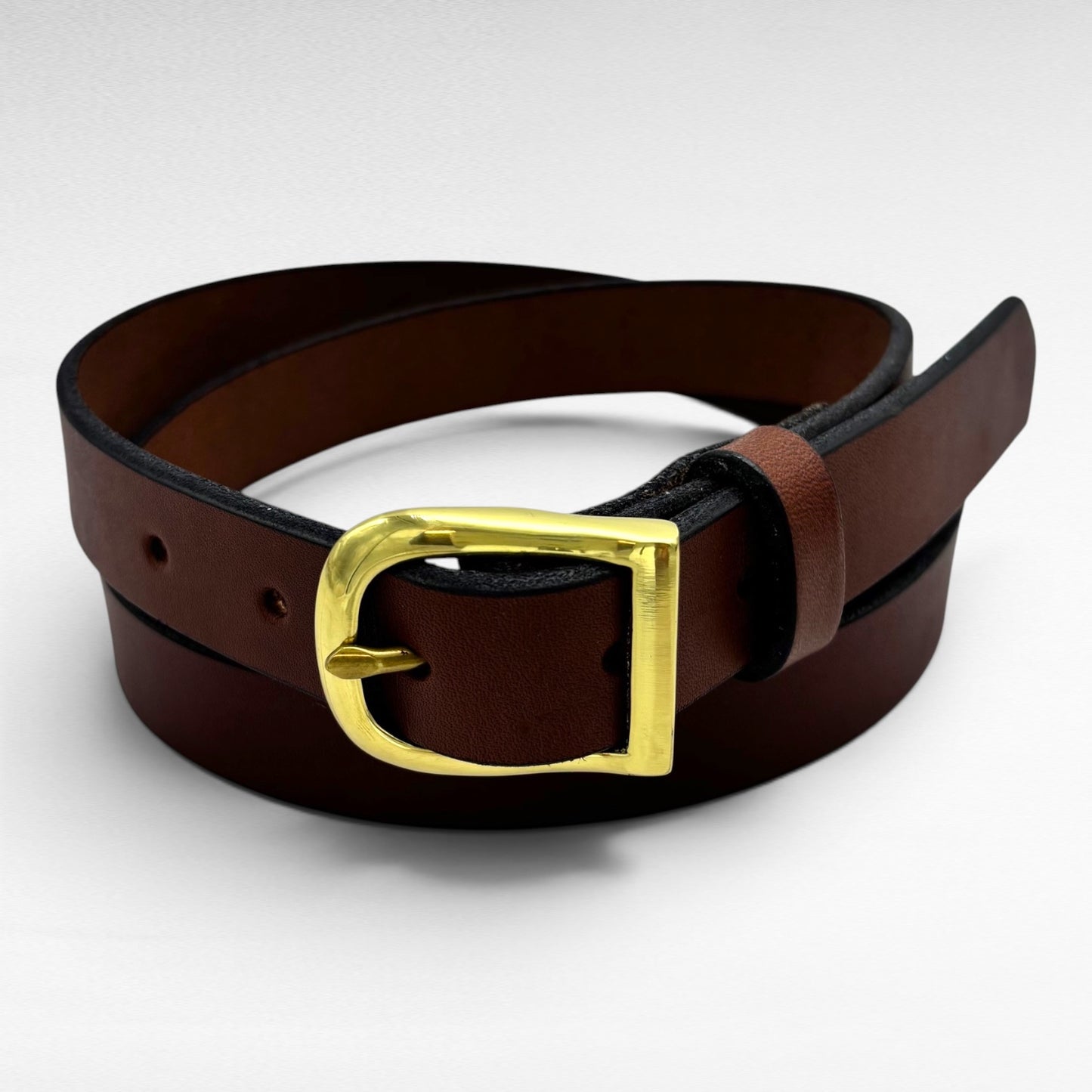 Brown Bridle Leather Belt – 1” | Handcrafted in USA
