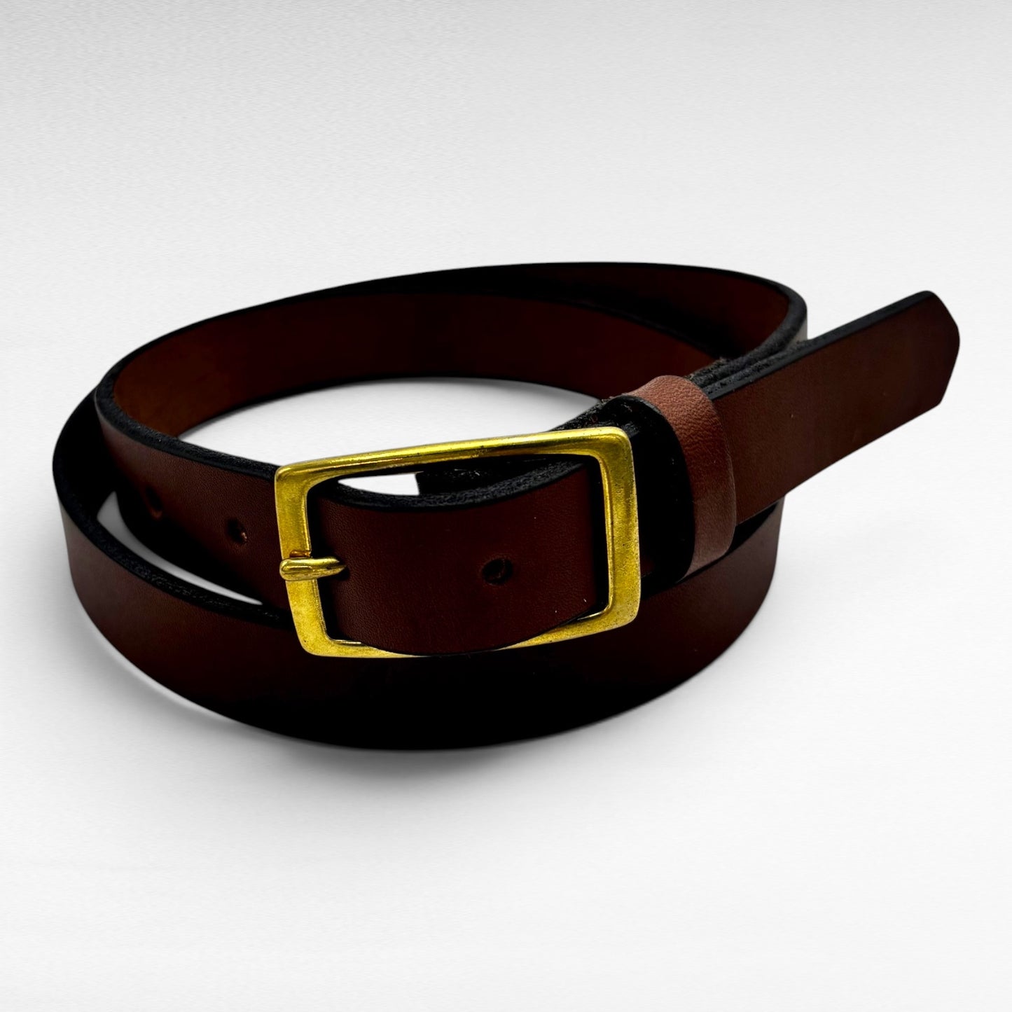 Brown Bridle Leather Belt – 1” | Handcrafted in USA