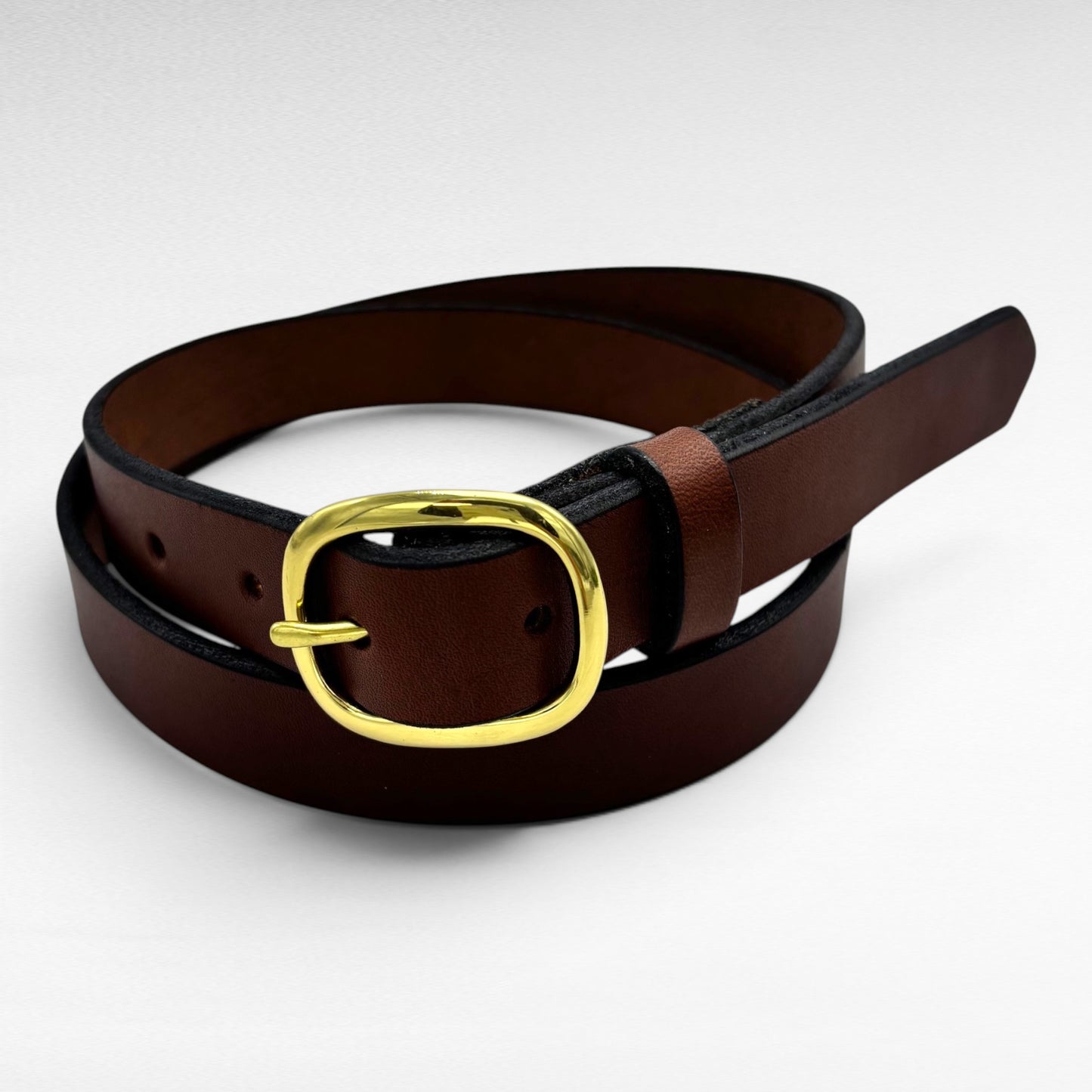 Brown Bridle Leather Belt – 1” | Handcrafted in USA