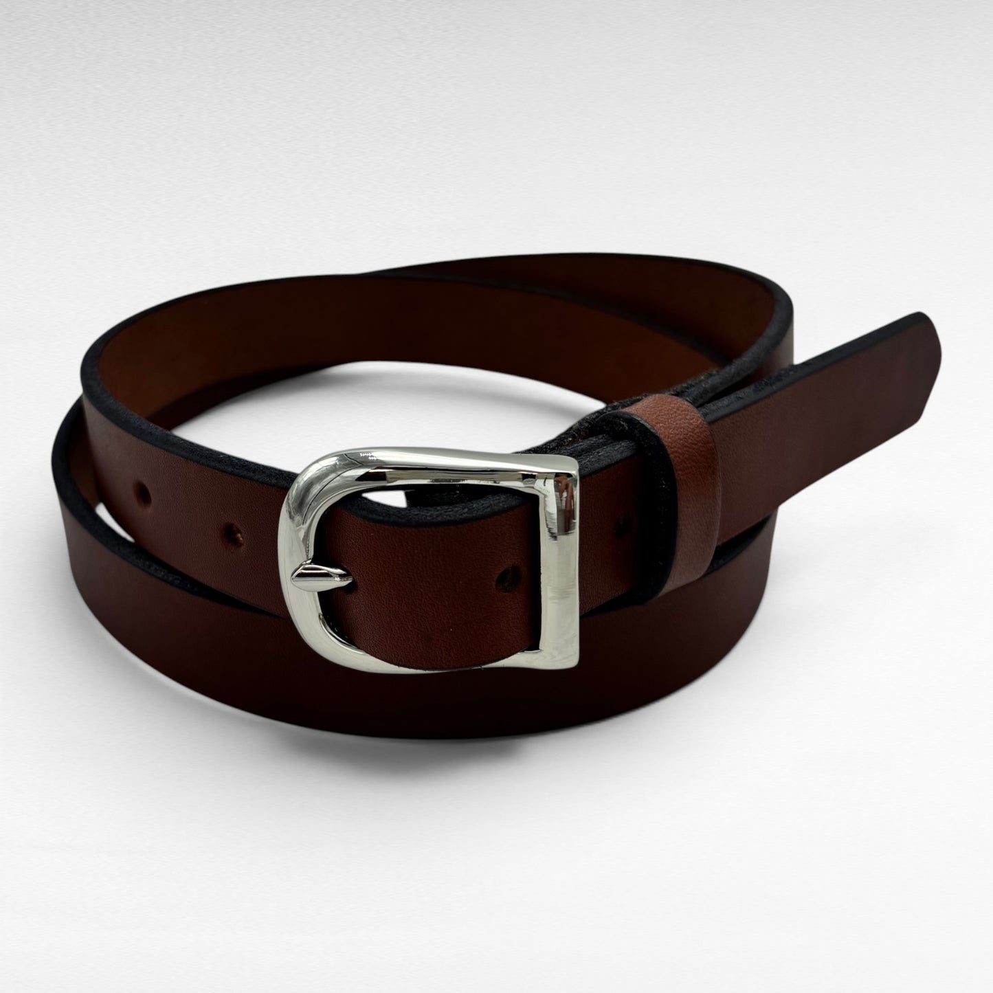 Brown Bridle Leather Belt – 1” | Handcrafted in USA