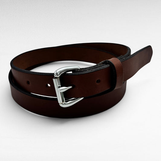 Brown Bridle Leather Belt – 1” | Handcrafted in USA