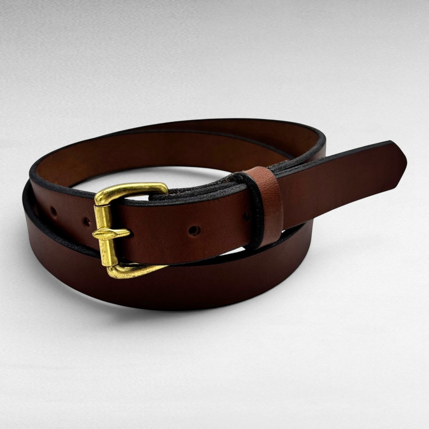 Brown Bridle Leather Belt – 1” | Handcrafted in USA