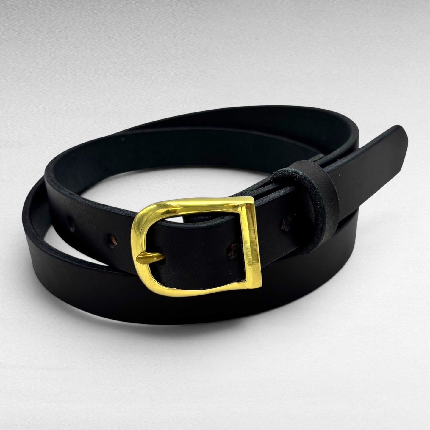 Black Bridle Leather Belt – 1” | Handcrafted in USA