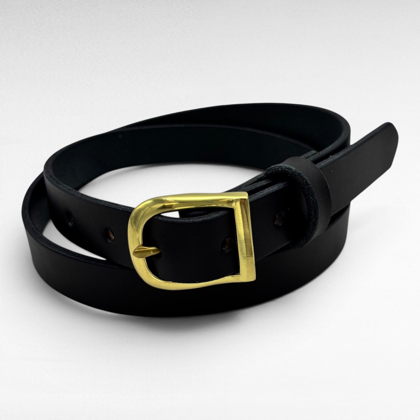 Black Bridle Leather Belt – 3/4” | Handcrafted in USA