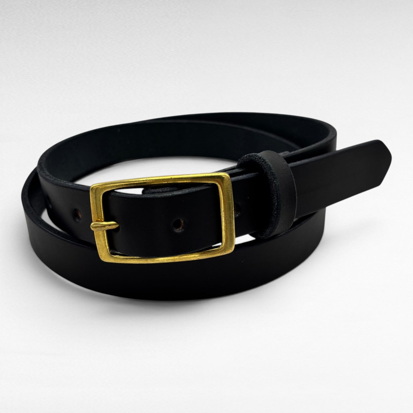 Black Bridle Leather Belt – 1” | Handcrafted in USA
