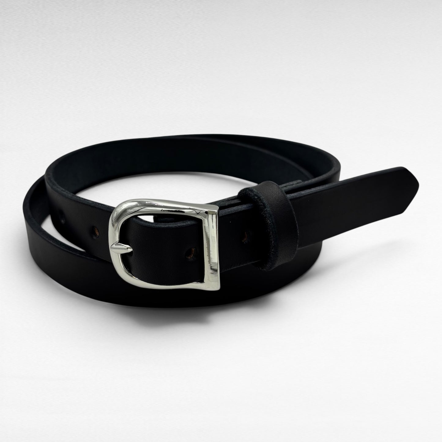 Black Bridle Leather Belt – 1” | Handcrafted in USA