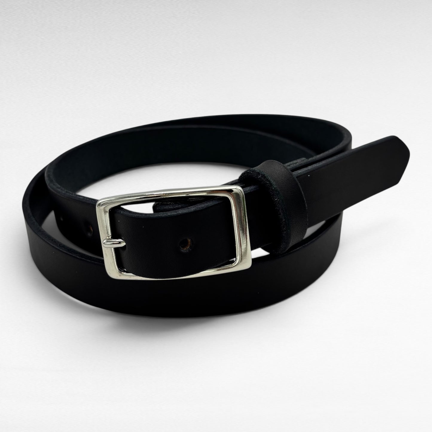Black Bridle Leather Belt – 1” | Handcrafted in USA