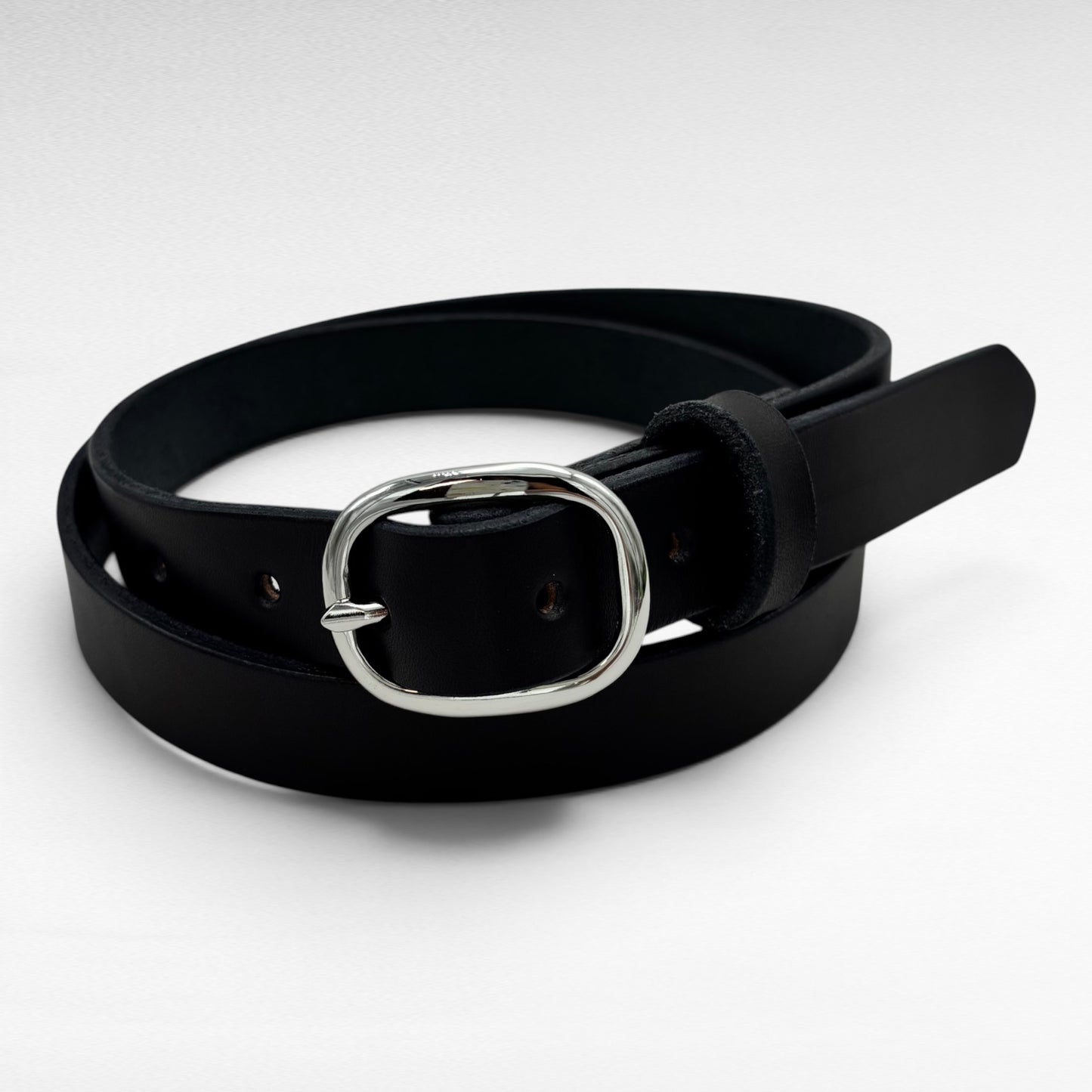 Black Bridle Leather Belt – 1” | Handcrafted in USA
