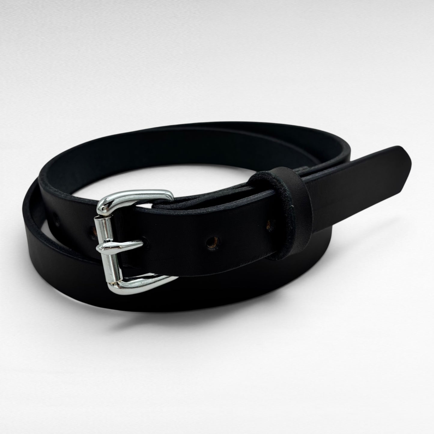 Black Bridle Leather Belt – 1” | Handcrafted in USA