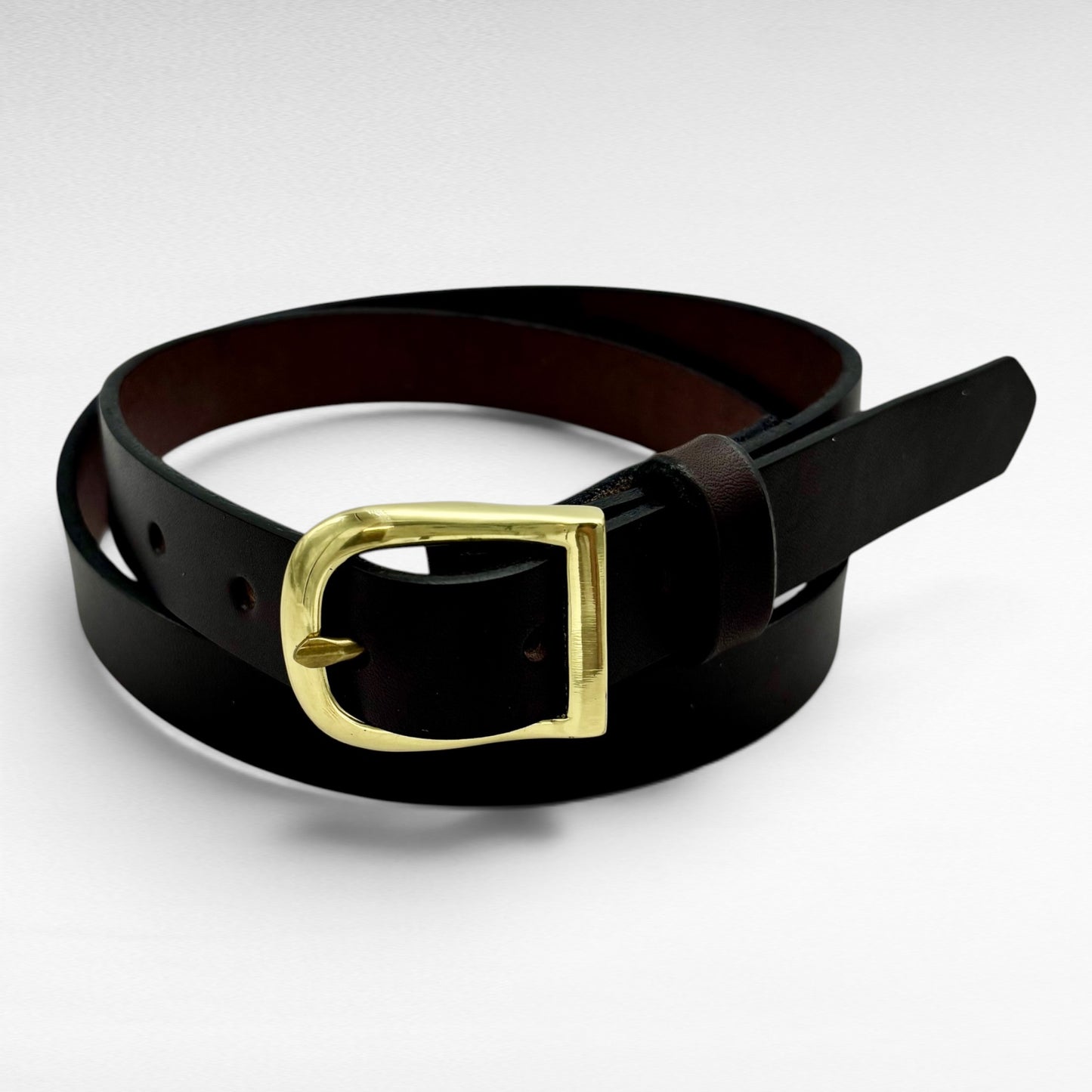 Dark Brown Bridle Leather Belt – 3/4” | Handcrafted in USA