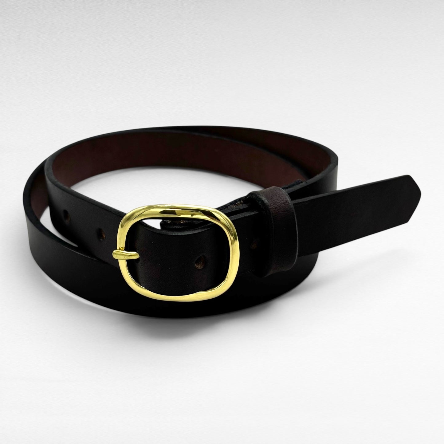 Dark Brown Bridle Leather Belt – 1” | Handcrafted in USA
