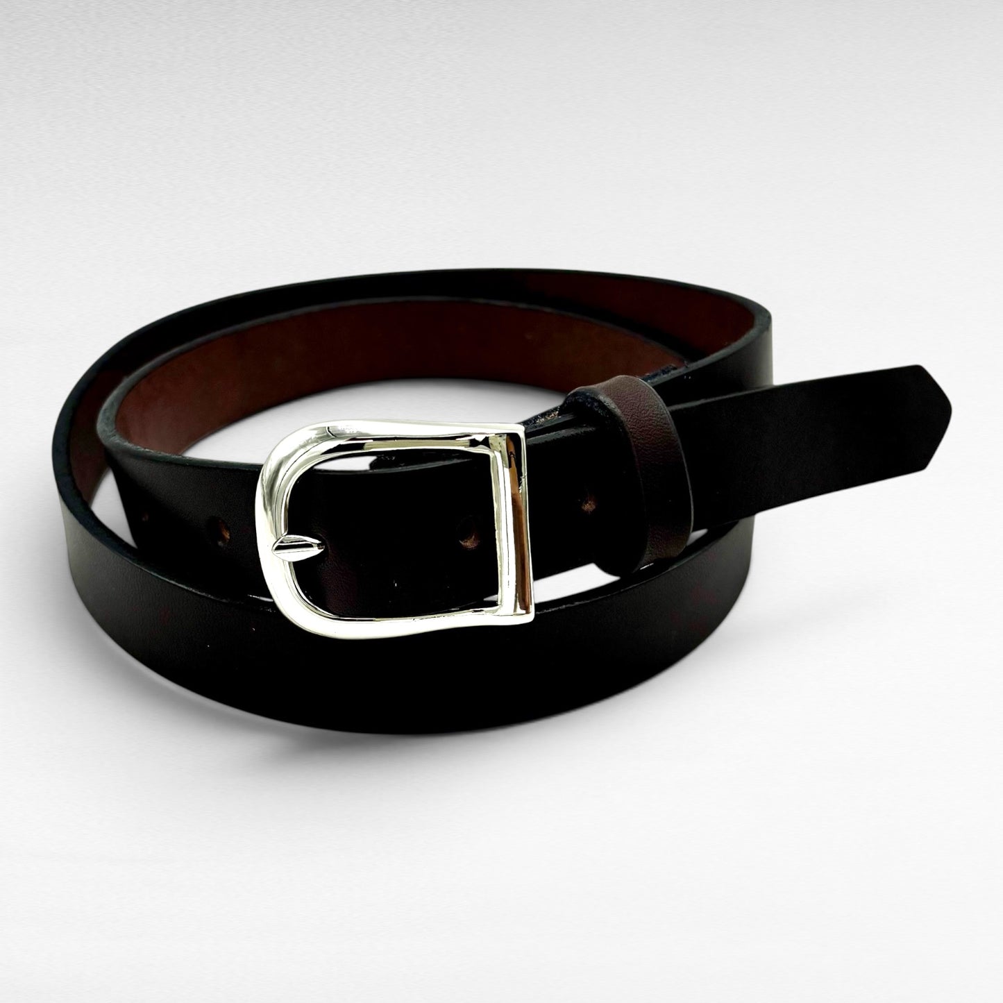 Dark Brown Bridle Leather Belt – 1” | Handcrafted in USA