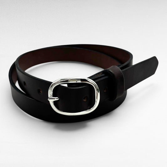 Dark Brown Bridle Leather Belt – 1” | Handcrafted in USA