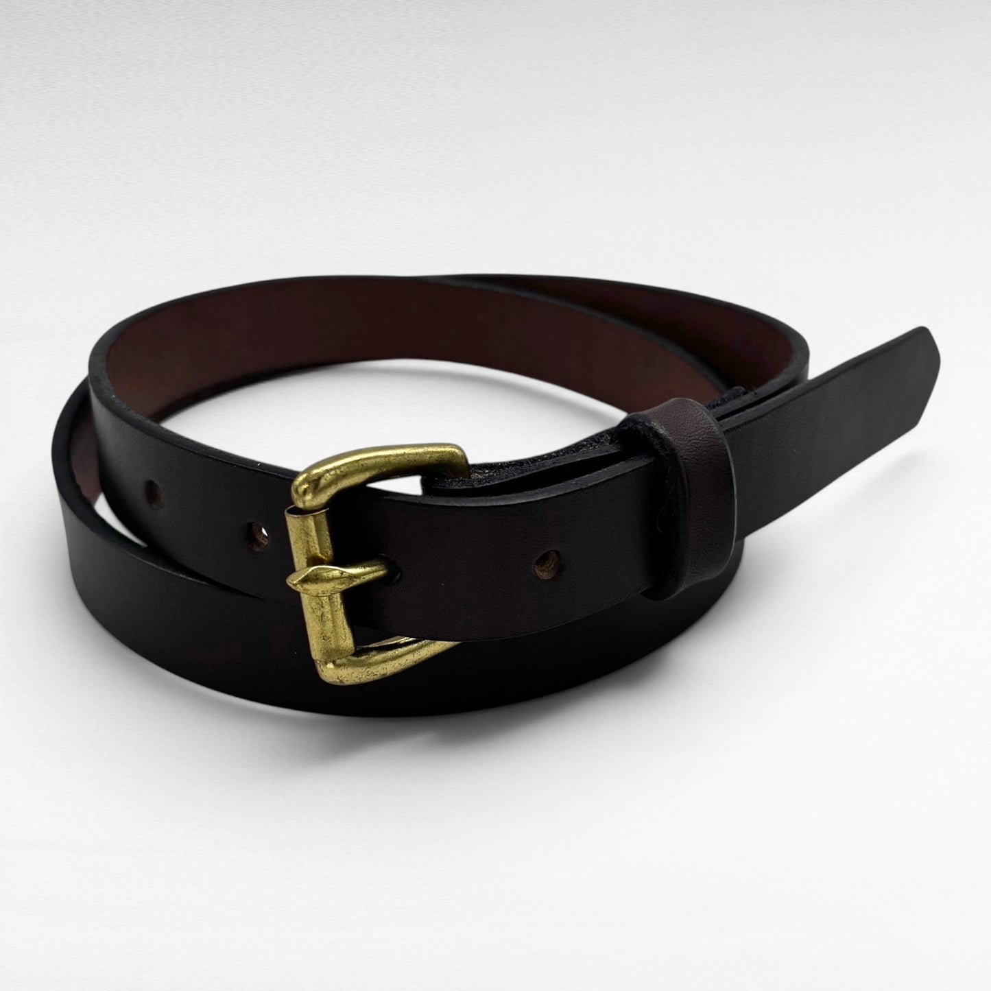 Dark Brown Bridle Leather Belt – 1” | Handcrafted in USA